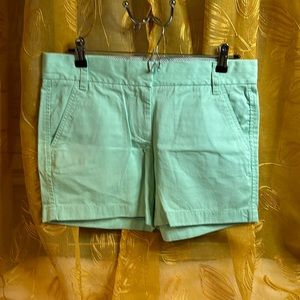 J Crew…sea green Broken In Chino shorts…Size 6… 100% cotton
